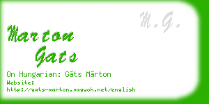 marton gats business card